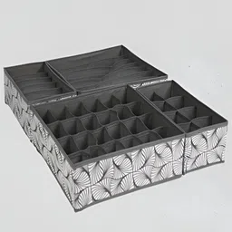 HOUSE OF QUIRK Grey Set of 4 Regular Drawer Organiser Organisers image 3