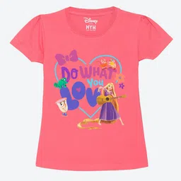Wear Your Mind Girls Printed Puff Sleeves Pure Cotton Applique T-shirt-picture-41