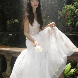 LULU & SKY High-Rise Tiered A-Line Maxi Skirt image 3