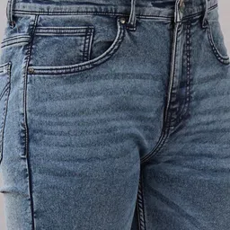 Sand Dunes Men Comfort Slim Fit Mid-Rise Low Distress Light Fade Applique Stretchable Jeans image 2