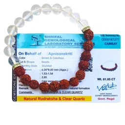 Apnisanskriti Unisex Rudraksha Sphatik Stone Bracelet image 3