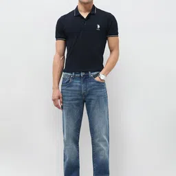U.S. Polo Assn. Denim Co. Men Regular Fit Mid-Rise Light Fade Stretchable Jeans image 4