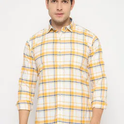 Duke Men Slim Fit Tartan Checks Striped Casual Shirt-image-85