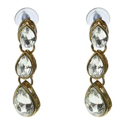 JOHARKAMAL Gold Plated Artificial Stones Studded And Pearls Beaded Jewellery Set image 4