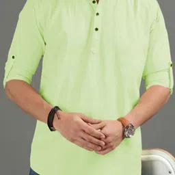 Navkanj Long Sleeves Mandarin Collar Straight Short Kurta-picture-40