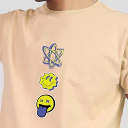 Greylongg Men Typography Printed Applique T-shirt image 5