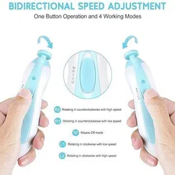 grella New Baby Nail File Electric,Baby Nail Trimmer with 6 Grinding Heads Safe (Bule1) image 4