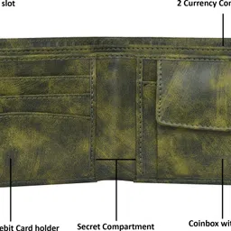 hvh world Men Casual, Evening/Party, Formal Green Artificial Leather Wallet image 4