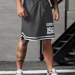 lothric Self Design Men Grey Sports Shorts image 2