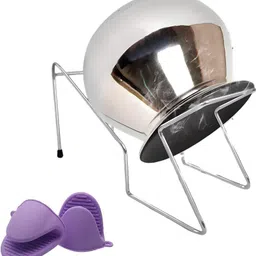 pvsc Rice Pot Drainer Stand+2(random colour)Heat Resistant Silicone Mittens Strainer-picture-12