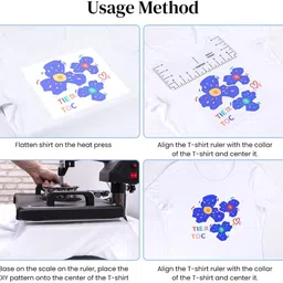 gustave 8Pcs T Shirt Alignment Ruler and Collar Guides for Design Seam Guide image 4