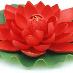 Beautiful Big Flower 5 inch Red Multicolor Lotus Artificial Flowerwith Pot-image-55