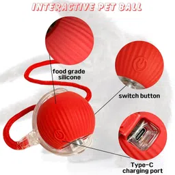 cartspace Automatic Moving Cat Balls for Bored Indoor Toys Silicone Ball, Soft Toy For Dog & Cat image 4