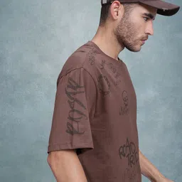 The Roadster Life Co. Men Printed Pure Cotton Relaxed Fit T-shirt-picture-33