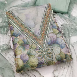 MANVAA Embellished Organza Unstitched Dress Material-picture-31