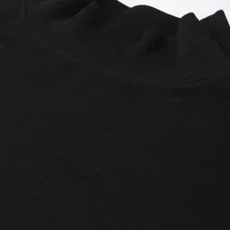 SASSAFRAS Black High Neck Ribbed Top image 4