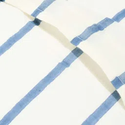 fabindia home Fabindia 'Anaisha' Off-White & Blue Cotton Cushion Cover - Set of 1 image 5