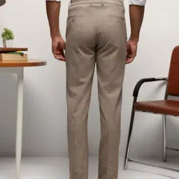 Subtract Beige Slim Fit Checks Trousers image 2