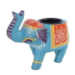 Aapno Rajasthan Multicolor Wood Candle Holder image 2