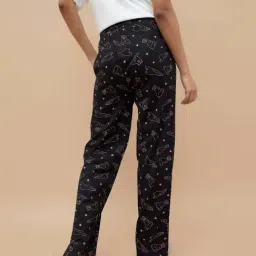 Ginger By Lifestyle Black Cotton Regular Fit Printed Pyjamas image 2