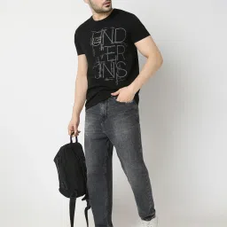 Underjeans By Spykar Black Cotton Printed T-Shirts image 5