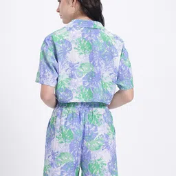 glitchez Printed Poetry Crop Shirt With Shorts Co-Ord Set image 4
