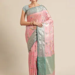 Banarasi Silk Works Pink Woven Saree with Blouse-picture-39