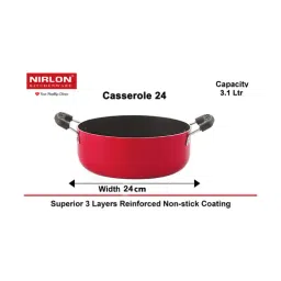 Nirlon Non-Stick Red Aluminium Gas Compatible Utensil Item Set with Bakelite set of 4-Pieces-image-44