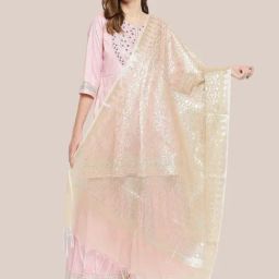 Dupatta Bazaar Gold Zari Work Dupatta-picture-29