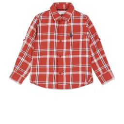U.S. Polo Assn. Kids Red Checks Full Sleeves Shirt-picture-31