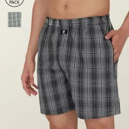 XYXX Black & Grey Check Boxers - Pack of 2-image-28