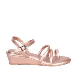 W Women's Wmikayla Rose Gold Ankle Strap Wedges-picture-15