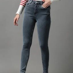 showoffff SHOWOFF Grey Solid Mid Rise Jeans-picture-3