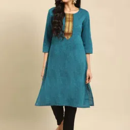Rangita Blue Cotton Straight Kurta-picture-15