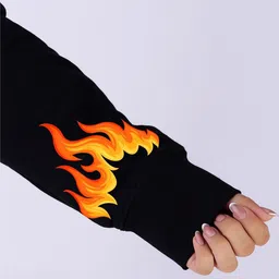 TheBTclub Printed Hooded Neck Sweatshirt With Trousers Co-Ords image 2