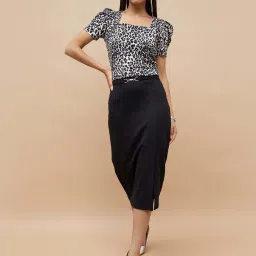 Code by Lifestyle Black Animal Print Top image 5