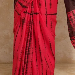 Moara Ready To Wear Pure Cotton Tie and Dye Saree with Unstiched Blouse image 5
