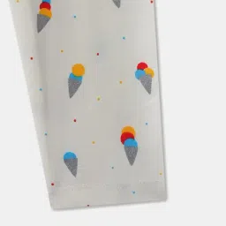 R&B Kids Off White Printed Slim Fit Leggings image 3