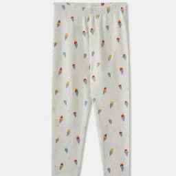 R&B Kids Off White Printed Slim Fit Leggings-picture-35