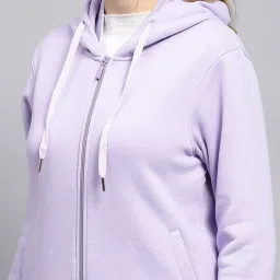 Monte Carlo Lavender Cotton Blend Solid Full Sleeve Sweatshirt image 5