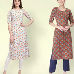 Ethnic basket Women Multicoloured Kurtas-picture-25