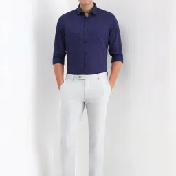 Allen Solly Navy Cotton Slim Fit Printed Shirt image 5