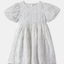 R&B Kids White Embroidery Regular Fit Dress-picture-13