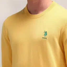 U.S. Polo Assn. Yellow Cotton Regular Fit Sweater image 5