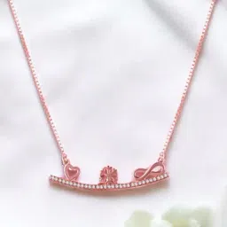 Rihi by P.C. Chandra Jewellers 925 Silver Rose Gold Slage of Infinity Love Pendant for Women & Girls-image-57
