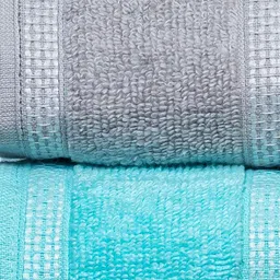 Himeya Grey & Blue 2 Cotton 350 GSM Bath Towel-picture-51