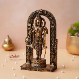 eCraftIndia Golden Polyresin Handcrafted Shri Ram Statue with Bow and Arrow image 5
