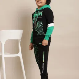 Kidsville Boys Black & Green Character Based Jogger image 5