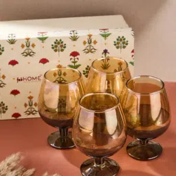 Fabindia Ahilya Multicolor Glass Goblet - Set of 4-picture-17