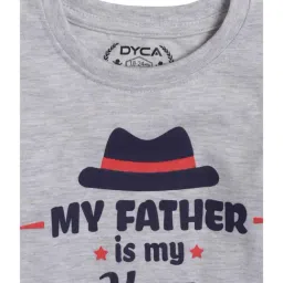 Dyca Boys Melange Acru Cotton Printed T-Shirt image 3